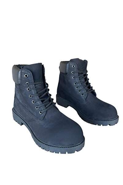 Liger Ανδρικές μπότες Nubuck από γνήσιο δέρμα ΜΑΥΡΟ