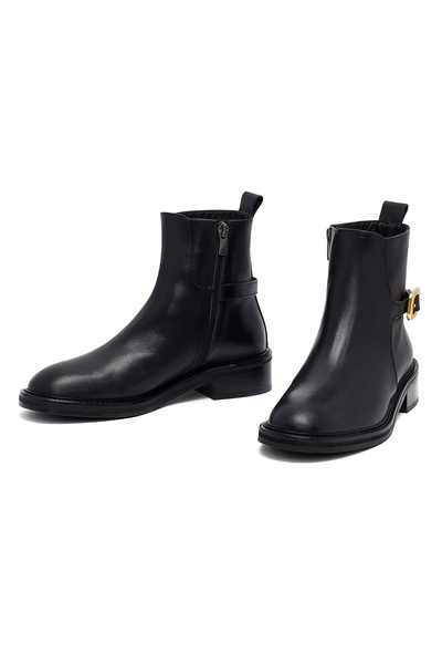 Derimod Kadın Siyah Fermuarlı Deri Bot 25WFD153618