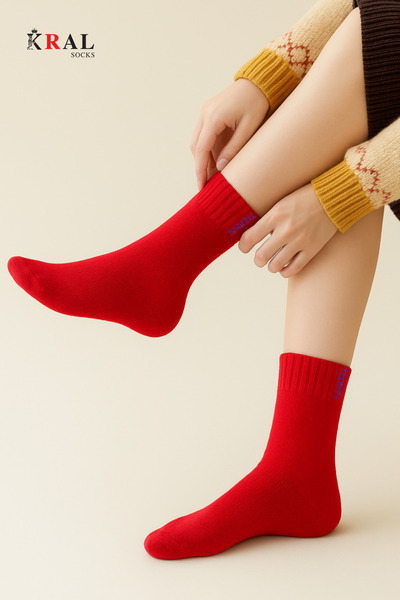 KRAL SOCKS Thermo Özellikli Bambu 2X Korumalı (5 Çift) Kadın Termal Renkli Kışlık Havlu Soket Çorap