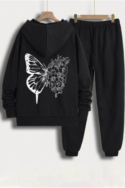 HOFFNUNG АНТУЧЕН КОСТЮМ С ОБЪРЗАН ПРИНТ, ЧЕРЕН