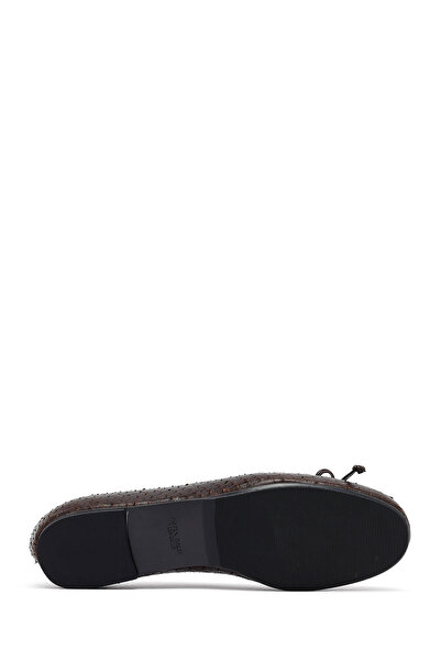 Derimod Kadın Kahverengi Desenli Deri Babet Ayakkabı 25AFD120840