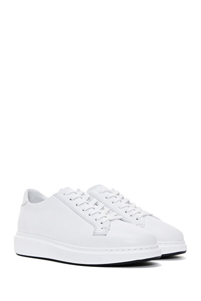 Derimod Erkek Beyaz Bağcıklı Deri Sneaker,Kışlık Spor Ayakkabı 25WFD640718
