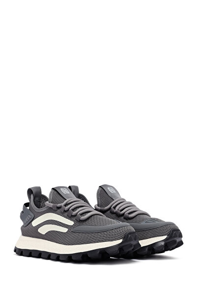 Derimod Zero Erkek Gri Bağcıklı Kalın Tabanlı Kumaş Sneaker 25SFD69406F