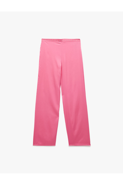 Koton Uzun Rahat Kalıp Kalpli Saten Pijama Altı