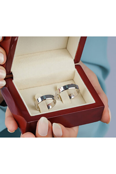 deren gümüş Modern 6mm Kenar Pahlı Küt Kesim Gümüş Alyans – Kadın & Erkek Uyumlu