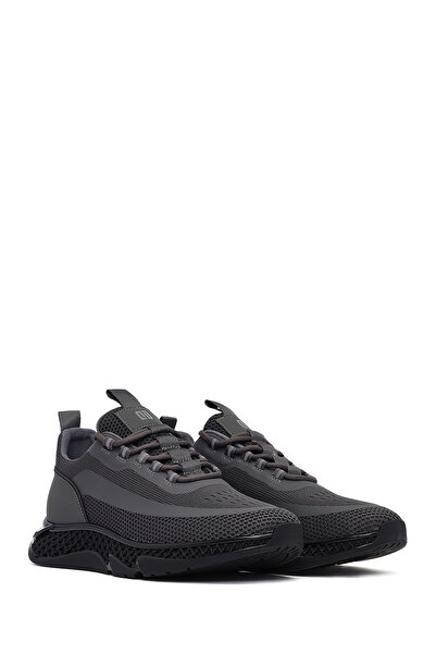 Derimod Zero Erkek Gri Kalın Tabanlı Bağcıklı Kumaş Sneaker,Kışlık Spor Ayakkabı 25WFD69106F