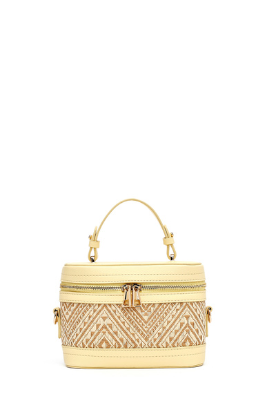 Derimod Women's Yellow Long Strap Patterned Mini Box Crossbody Bag 25Sbd262014