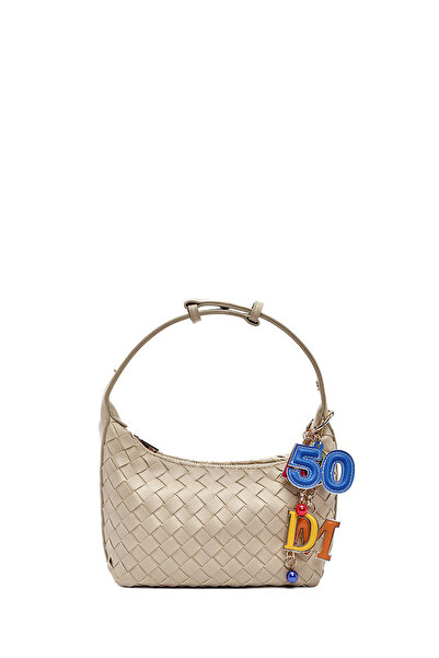 Derimod Women's Beige Accessory Knitted Mini Shoulder Bag 25Sbd292329