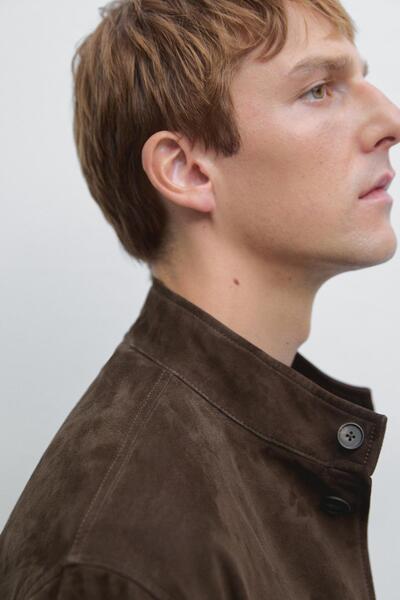 Massimo Dutti Hakim yaka süet deri ceket