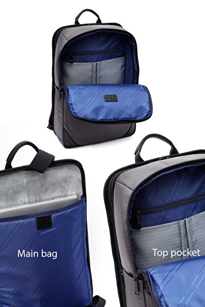 Derimod D-Pack Unisex Gri Kumaş Sırt Çantası 25SBD30226F