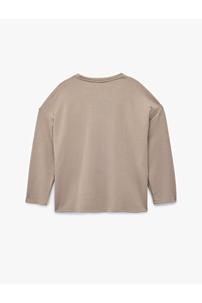 Koton Uzun Kollu Bisiklet Yaka Rahat Kalıp Pijama Üstü