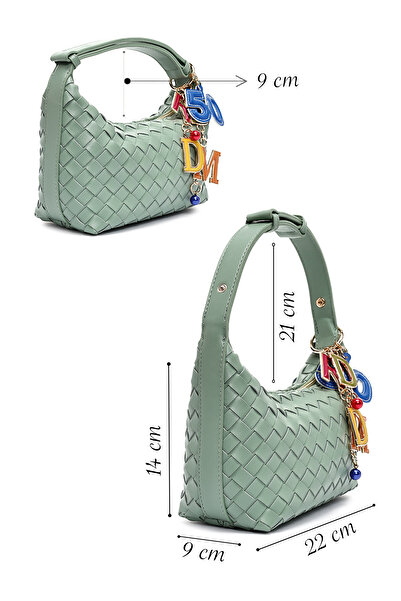 Derimod Kadın Yeşil Aksesuarlı Örgü Mini Kol Çantası 25SBD292329