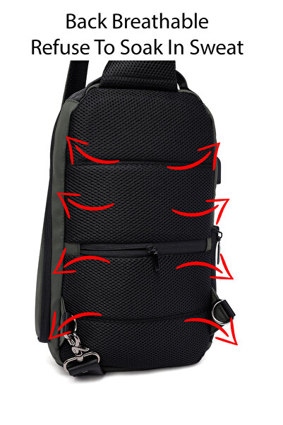 Derimod D-Pack Erkek Haki Teknolojik Kumaş Çapraz Çanta 23SBD30016F