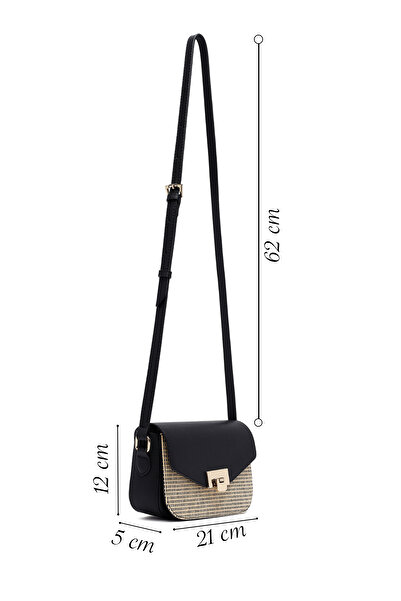 Derimod Women's Black Long Strap Crossbody Bag 25Sbd237114