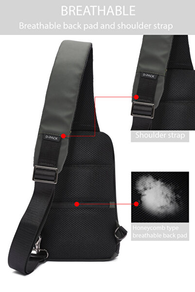 Derimod D-Pack Erkek Haki Teknolojik Kumaş Çapraz Çanta 23SBD30006F