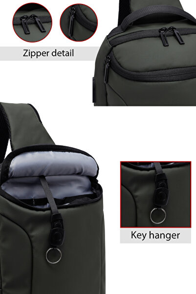 Derimod D-Pack Erkek Haki Teknolojik Kumaş Çapraz Çanta 23SBD30016F