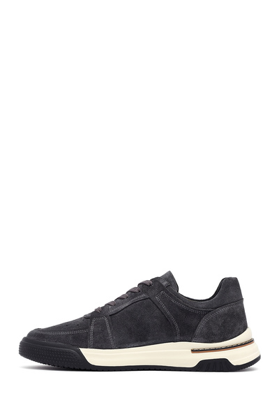 Derimod Men's Gray Lace-Up Suede Leather Sneaker 25Sfd641710