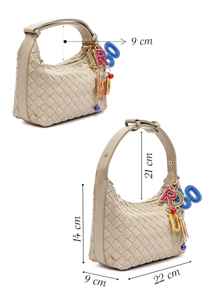 Derimod Women's Beige Accessory Knitted Mini Shoulder Bag 25Sbd292329