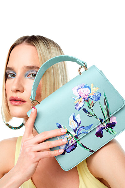 Derimod Kadın Mavi Uzun Askılı Desenli Kol Çantası 25SBD242626