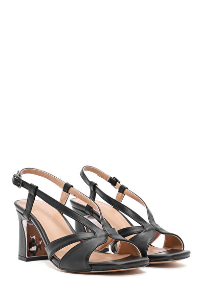 Derimod Women's Black Ankle Buckle Thick Heeled Shoes Sandals 25Sfe466518