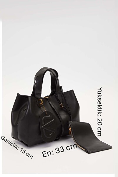 Levidor Siyah Cüzdan Detaylı El Çantası