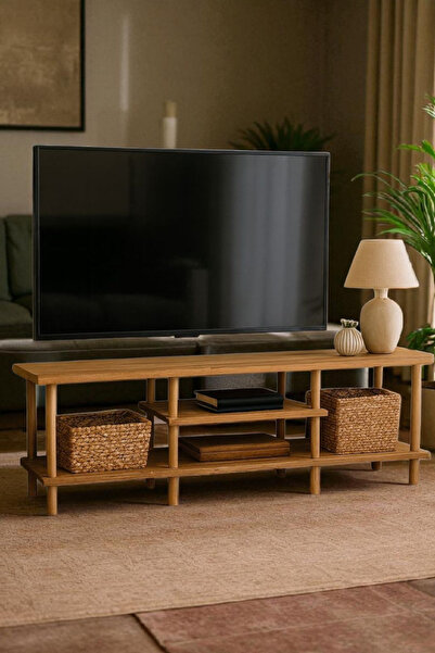 HESA Konsol modern tasarım ahşap ayaklı Atlantik çam desenli 30*43*120cm