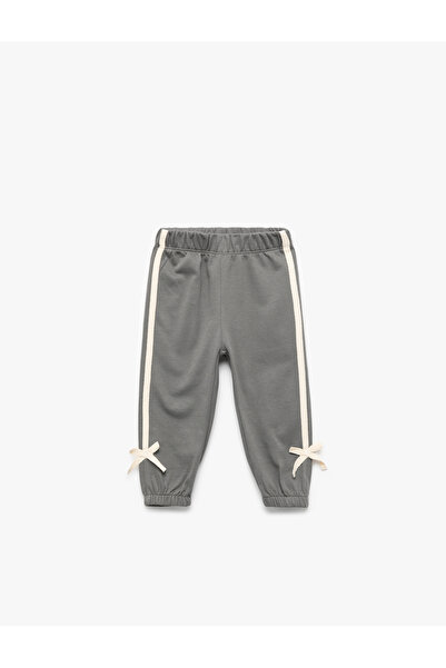 Koton Pamuklu Beli Lastikli Fiyonk Detaylı Şardonlu Jogger Eşofman Altı
