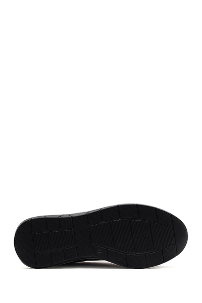 Derimod Kadın Siyah Bağcıklı Kalın Tabanlı Deri Sneaker 25SFD501718