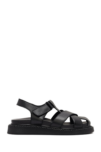 Derimod Γυναικεία πέδιλα από γνήσιο δέρμα με μαύρη ζώνη με χοντρή σόλα 25SFD3...