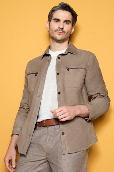 Derimod Kroos Men's Mink Suede Leather Jacket 25Sgd 656710