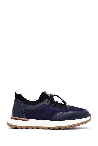 Derimod Erkek Lacivert Bağcıklı Deri Sneaker 25SFD641114