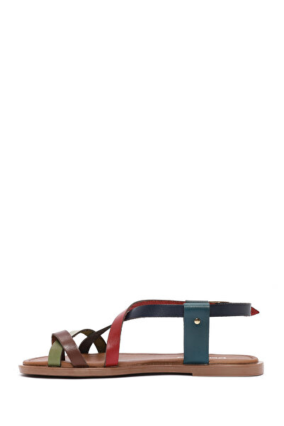 Derimod صندل بودروم من الجلد الطبيعي متعدد الألوان للنساء 25SFD333818