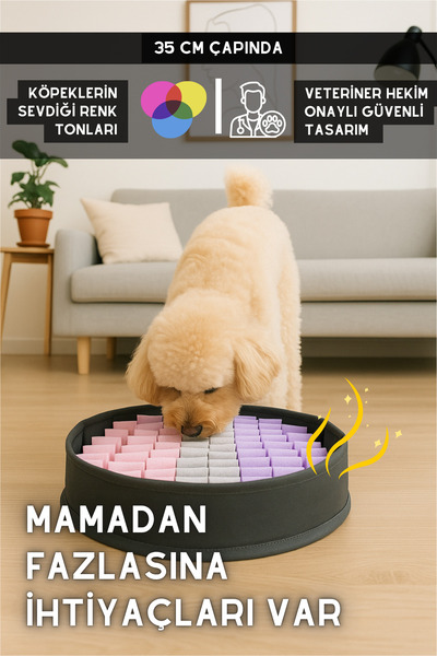 pawdaz Bulyut (35 CM) - Köpek Koku Eğitim Matı, Bulma, Koklama ve Yavaş Yeme Oyuncağı, Kaymaz Taban