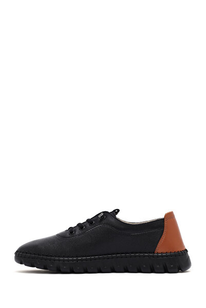 Derimod Kadın Siyah Bağcıklı Deri Sneaker 25SFD501618