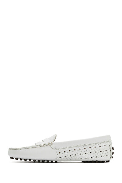 Derimod Дамски бели кожени обувки от естествена кожа Обувки за ежедневно носене 25SFD291118