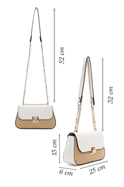 Derimod Γυναικεία τσάντα ώμου με μακρύ λουράκι από ψάθι 25SBD281414