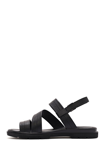 Derimod Kadın Siyah Bilekten Tokalı Hakiki Deri Sandalet 25SFD341718