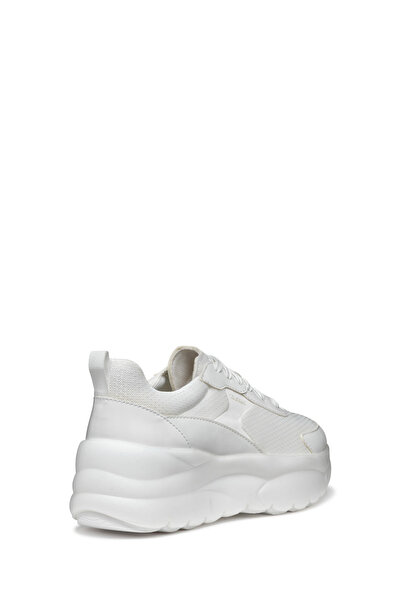 Geox Kadın Beyaz D Xtors D - Mesh + Geobuck Bağcıklı Kalın Tabanlı Sneaker D551FD01454C1000