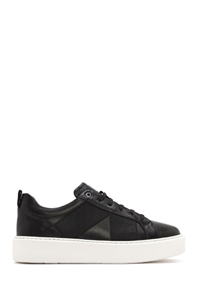 Derimod Men's Black Lace-Up Thick Soled Leather Sneaker 25Sfd 654318