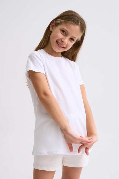 THERECOLOR White Organic Girl's Short Sleeve T-Shirt