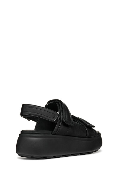 Geox Women's Black D Spherica Ec4.1 S a - Nappa Banded Genuine Leather Sandals D55D4B00085C9999