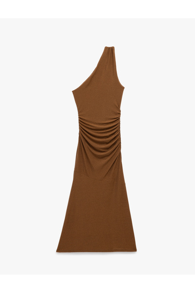 Koton Drapeli Tek Omuz Kolsuz Uzun Abiye Elbise