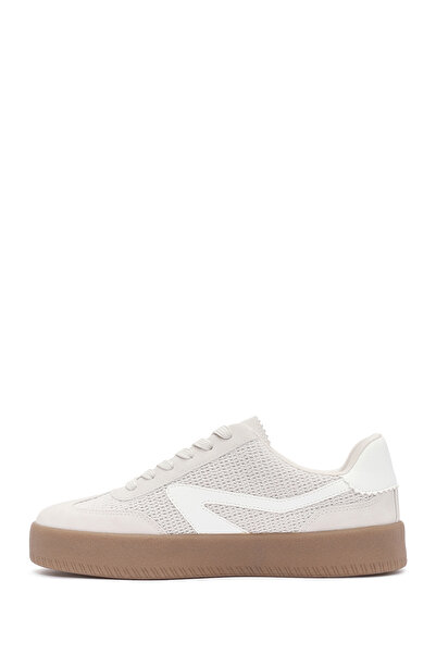 Derimod Kadın Bej Bağcıklı Kalın Tabanlı Sneaker 25SFD430514