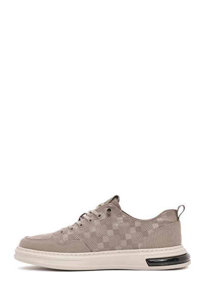 Derimod Erkek Bej Bağcıklı Desenli Kumaş Sneaker 25SFD69326F
