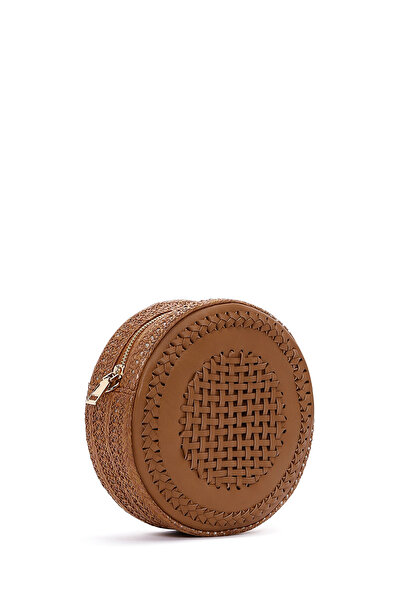 Derimod Kadın Camel Uzun Askılı Örgülü Mini Çapraz Çanta 25SBD290718