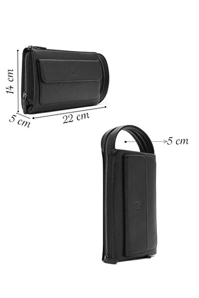 Derimod Erkek Siyah Deri El Çantası 24WBD3400FT