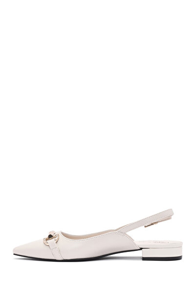 Derimod Kadın Krem Aksesuarlı Arkası Açık Yazlık Babet Ayakkabı 25SFE402518