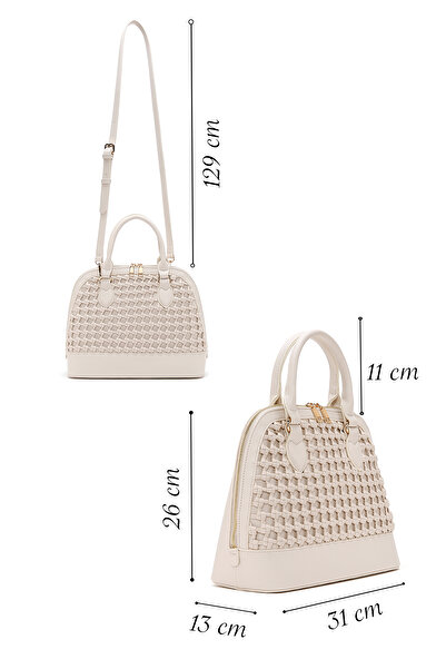 Derimod Geantă de umăr tricotată cu curea lungă bej pentru femei 25SBD 282629