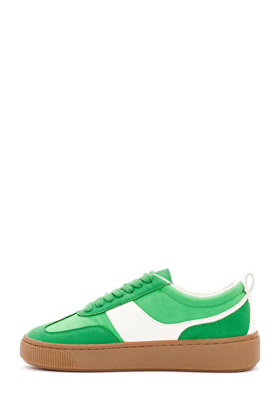 Derimod ACBC x DERİMOD Kadın Yeşil Bağcıklı Süet Sneaker 24WFD435310