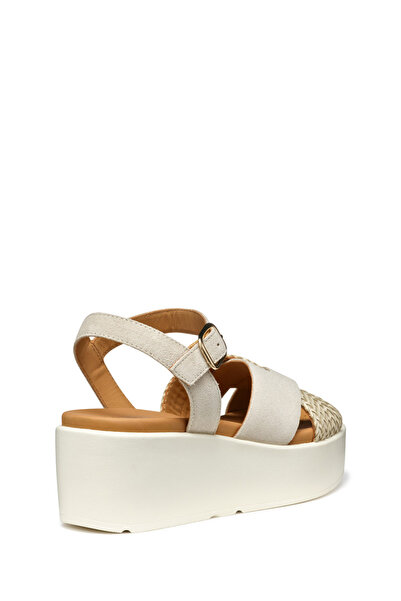 Geox Women's Beige D Xand 2.2S a - Suede Buckle Wedge Heeled Shoes Leather Sandals D55M1B00022C6738